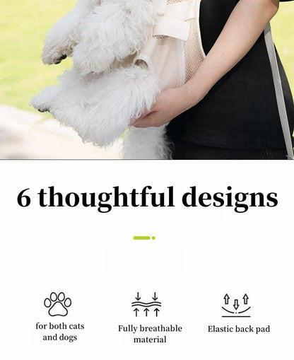 Pet Backpack Loop Shoulder Bag Fashionable Comfortable Breathable Convenient Chest Dog Bag Suitable for Outdoor Traveling