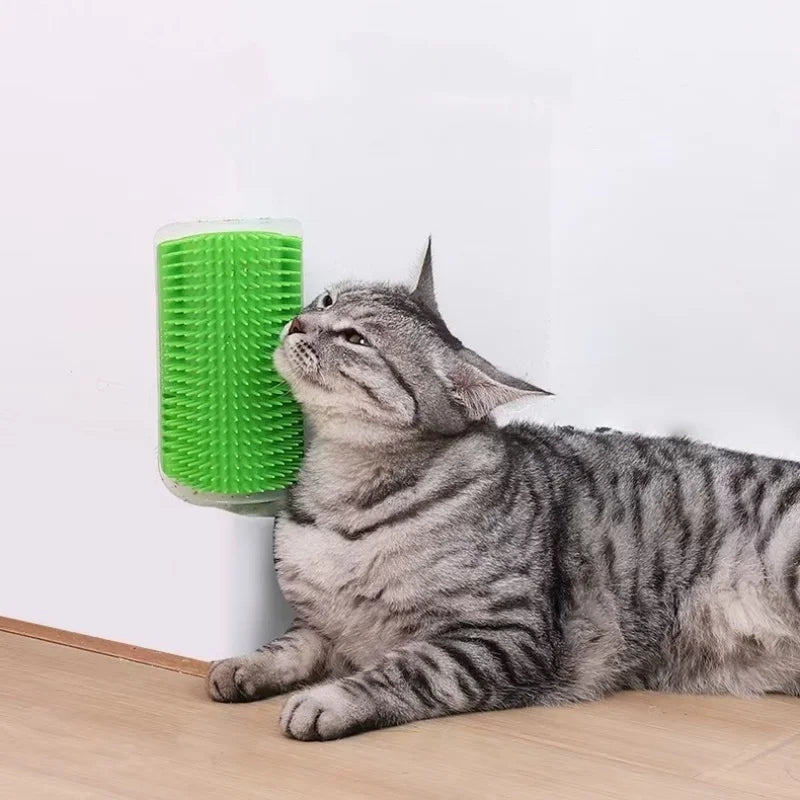 Cat Wall Corner Grooming Brush | Self-Massage & Hair Removal Comb for Cats