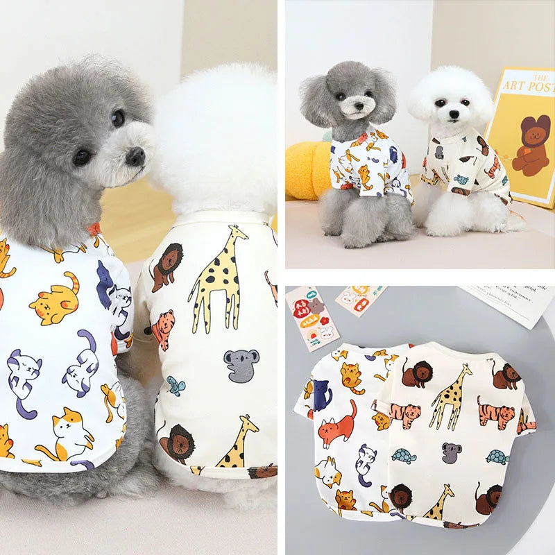 Animal Print Dog Hoodie & T-Shirt for Small Breeds