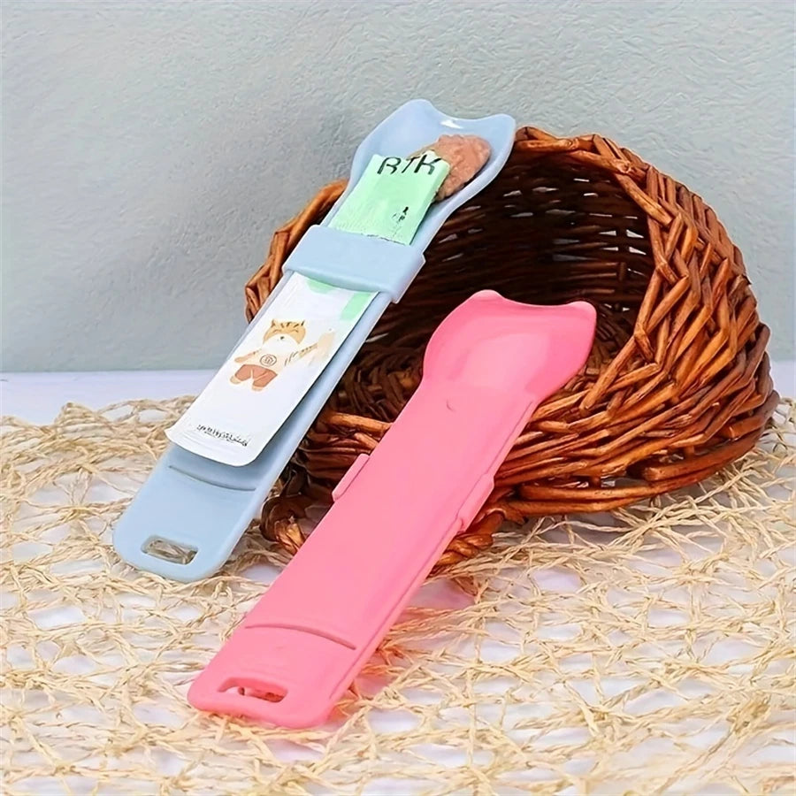 Cat Lickable Treat Squeeze Spoon | Liquid Snack Feeder for Cats