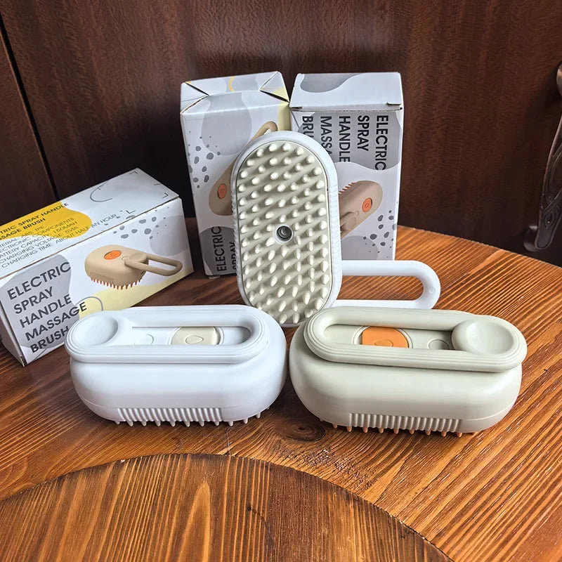3-in-1 Pet Steam Brush | Spray, Massage &amp; Grooming Comb for Cats &amp; Dogs