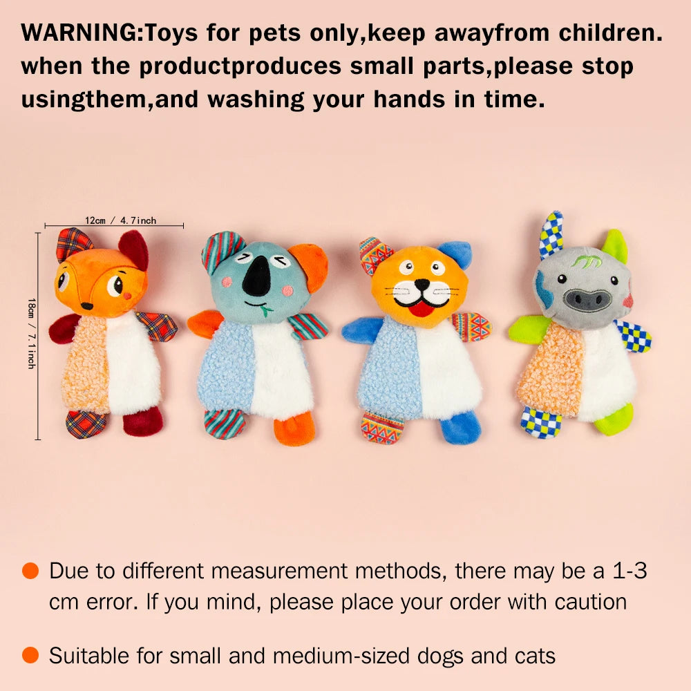 Plush Squeaky Dog Toy — Adorable Animal Designs for Small, Medium & Large Dogs