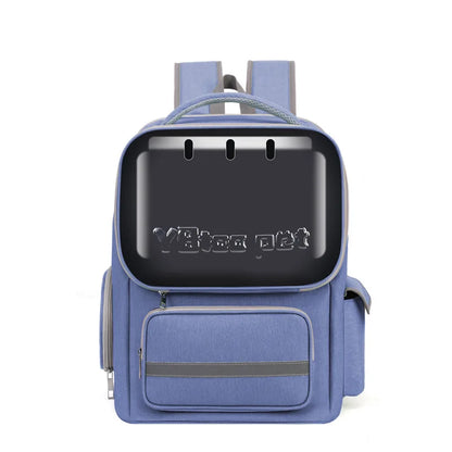 Breathable Pet Backpack Travel Hiking Outdoor Large Capacity Hands Free Adjustable Straps Portable Dog Cat Carrier Dog Car Seat