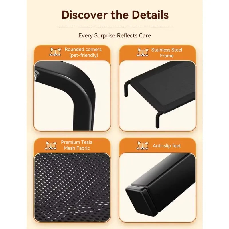 Elevated Big Dog Bed Summer Dog Nest Convenient Carry Moisture Proof For Outdoor Home Large Cat Bed Non-Slip Durable HD