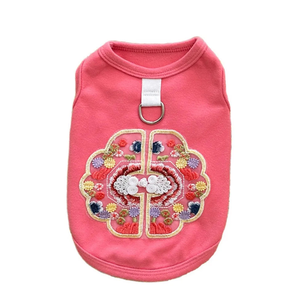 Dog Clothes Chinese Chi-pao Clothes for Small Dog French Bulldog Sweatshirt Pet Dogs Cats Jacket Coat Classic Chihuahua Clothes