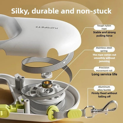 5M Retractable Dog Leash | Reflective Belt, Auto-Lock Safety Walking Rope