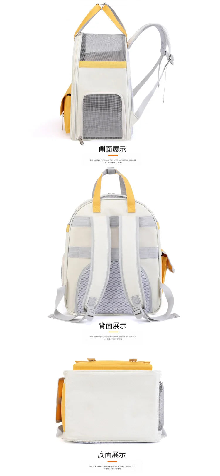 Portable Breathable Backpack for Carrying Pet Cats and Small Dogs - Pet Travel Supplies for Outdoor Use