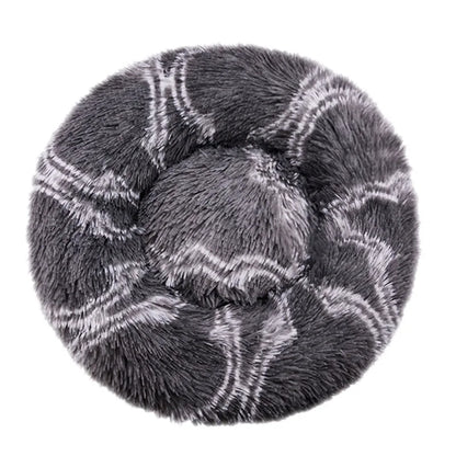 Round Plush Pet Bed – Washable Dog &amp; Cat Sofa Bed