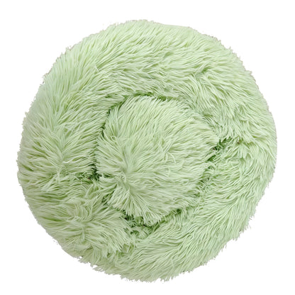 Round Plush Pet Bed – Washable Dog &amp; Cat Sofa Bed
