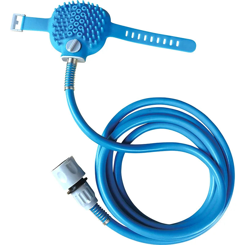 Petdashian Dog Bath Massage Sprayer | Extra Long Hose Grooming Brush