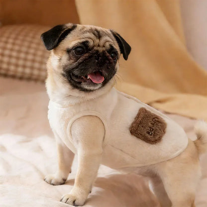Fleece Animal Print Dog &amp; Cat Vest – Warm Autumn Winter Puppy Jacket