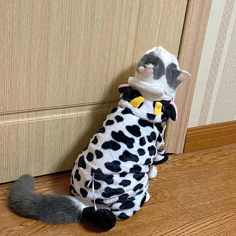Fleece Animal Hoodie Jumpsuit for Dogs & Cats