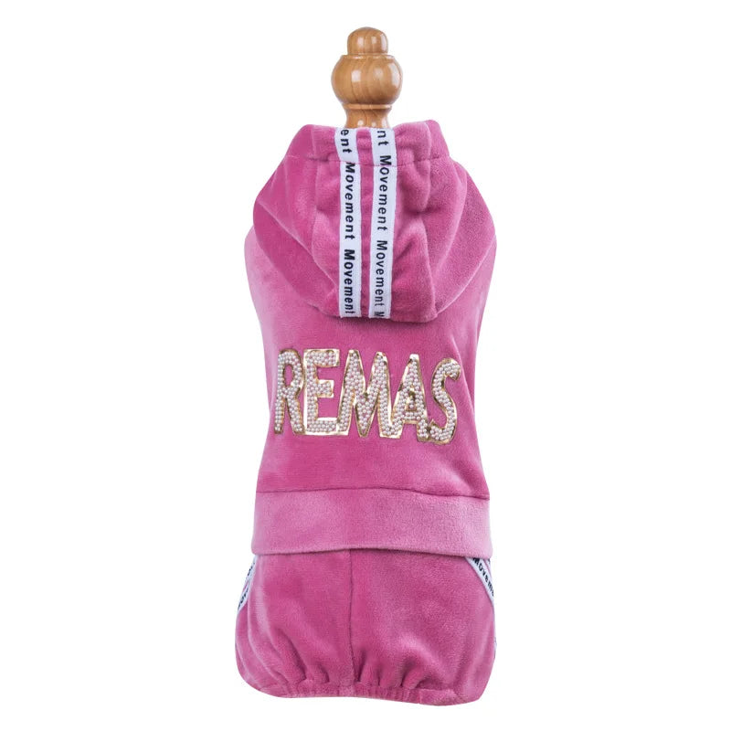 Girl Dog Clothes for Small Dogs | Soft Velvet Puppy Jumpsuit & Cute Pet Outfits