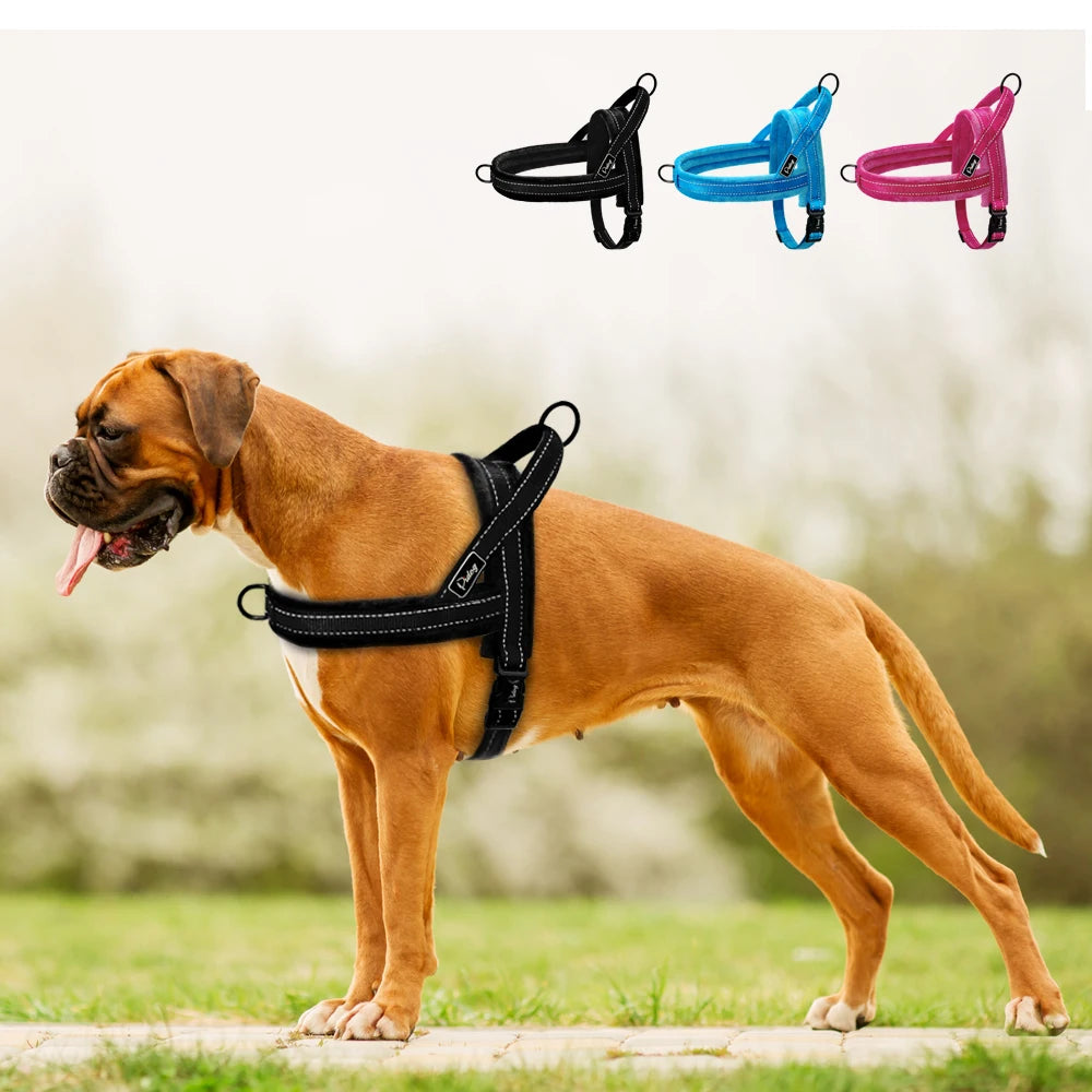 No Pull Dog Harness Warm Nylon Dog Harness Reflective Pet Vest Padded Strap Harnesses For Small Medium Large Dogs Pitbull Buldog