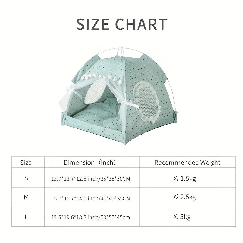 Floral Pet Tent Bed | Cozy Indoor House for Cats & Small Dogs