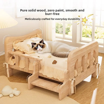 Solid Wood Pet Sofa Bed &amp; Cat Condo | All-Season Dog &amp; Cat Furniture