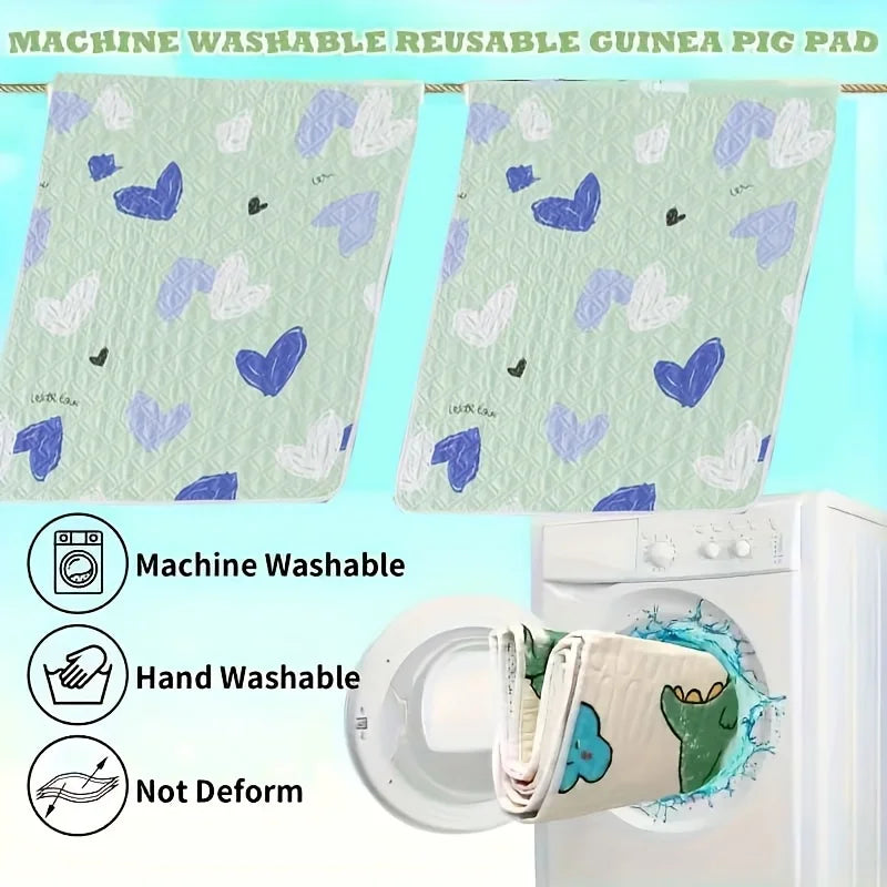Pet Cage Mat (Reusable) – Suitable for Hamsters, Rabbits, Guinea Pigs, Cats &amp; Reptiles, Durable Washable with Fun Prints