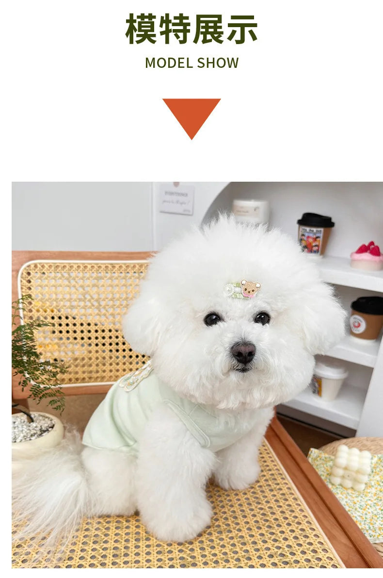 Dog Clothes Chinese Chi-pao Clothes for Small Dog French Bulldog Sweatshirt Pet Dogs Cats Jacket Coat Classic Chihuahua Clothes