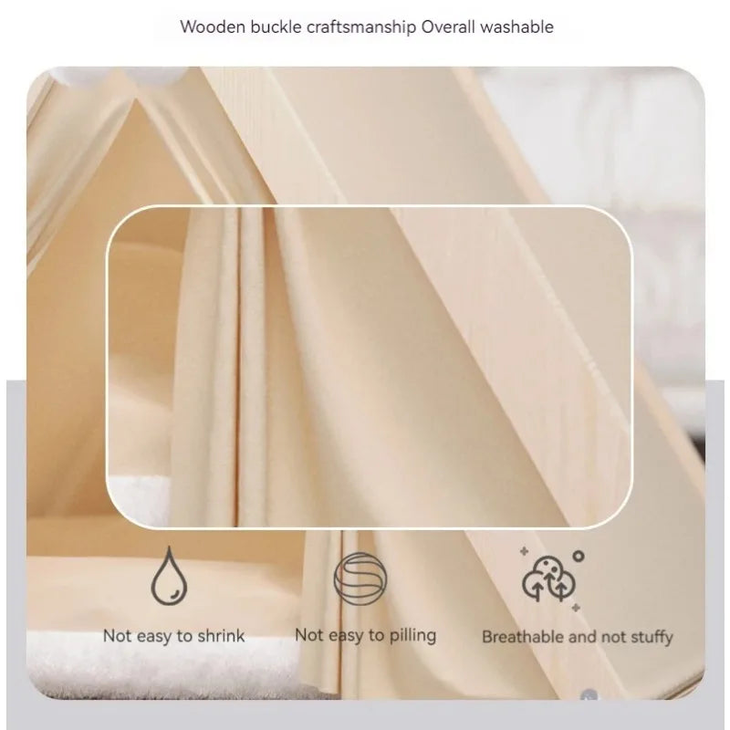 Foldable Pet Tent House | Cozy Cat & Dog House with Thick Pad