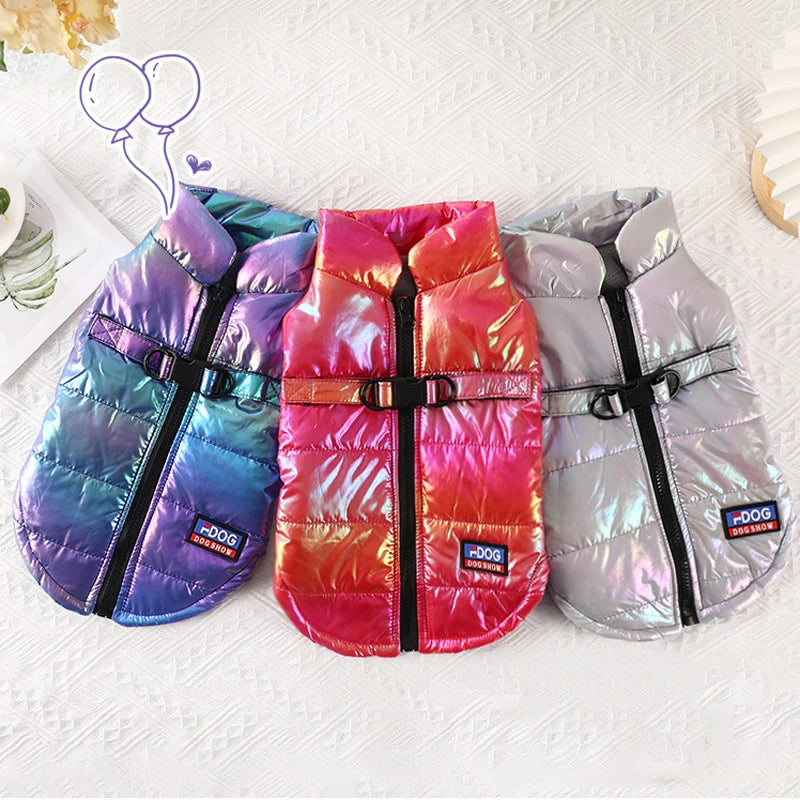 Reflective Gradient Waterproof Dog &amp; Cat Vest – Fleece-Lined Warm Jacket