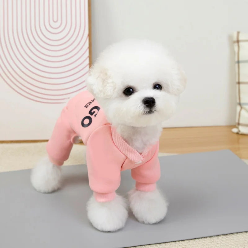 Warm Dog Jumpsuit &amp; Sweatshirt | Polyester Pet Clothes for Small Dogs &amp; Cats