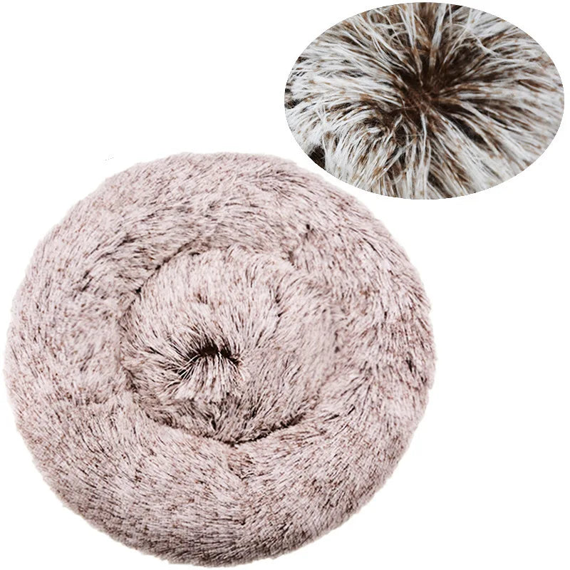 Petdashian Round Plush Dog Bed | 6 Sizes | Warm Winter Sleep Nest for Dogs & Cats