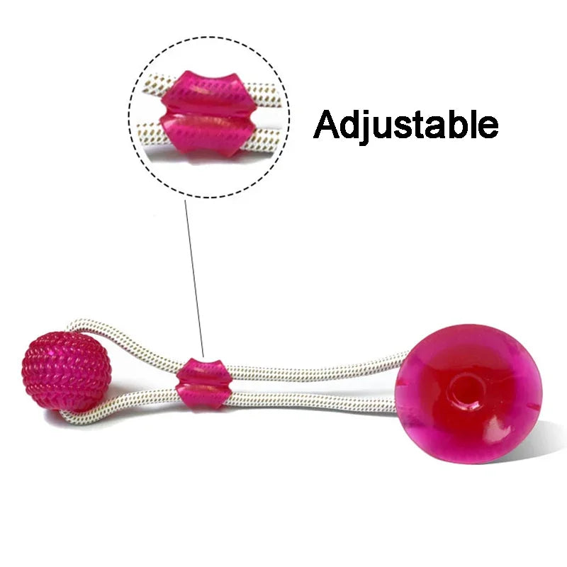 Interactive Suction Cup Dog Chew Toy — TPR Ball with Elastic Rope for Teeth Cleaning