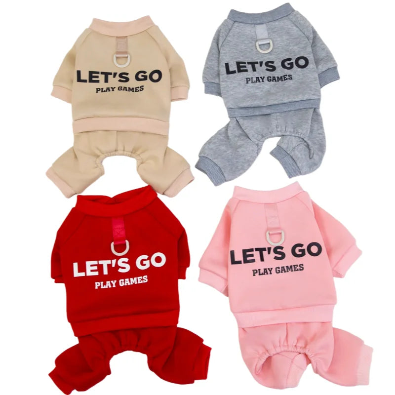 Warm Dog Jumpsuit &amp; Sweatshirt | Polyester Pet Clothes for Small Dogs &amp; Cats