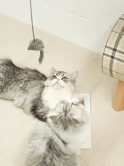 Hanging Door Mouse Cat Toy | Retractable Self-Play Interactive Scratch Rope