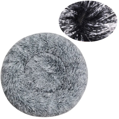 Round Plush Pet Bed – Washable Dog &amp; Cat Sofa Bed