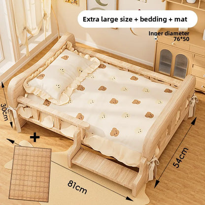 Solid Wood Pet Sofa Bed &amp; Cat Condo | All-Season Dog &amp; Cat Furniture