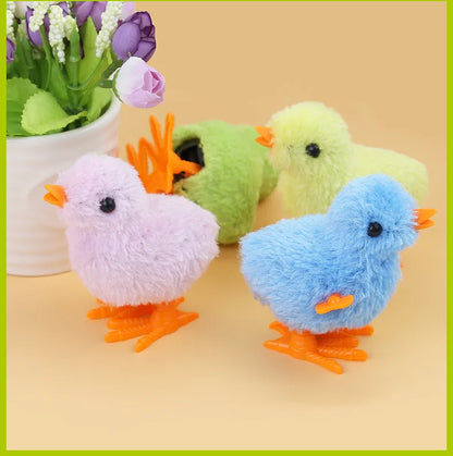 Wind-Up Chick Cat Toy | Hopping Clockwork Chicken Interactive Kitten Toy