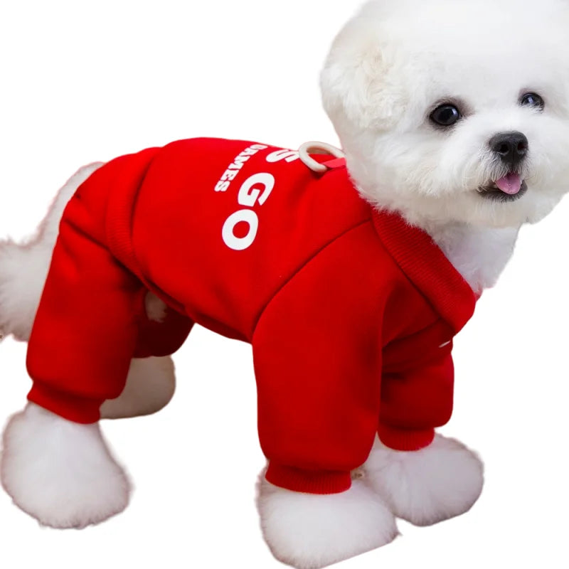 Warm Dog Jumpsuit &amp; Sweatshirt | Polyester Pet Clothes for Small Dogs &amp; Cats