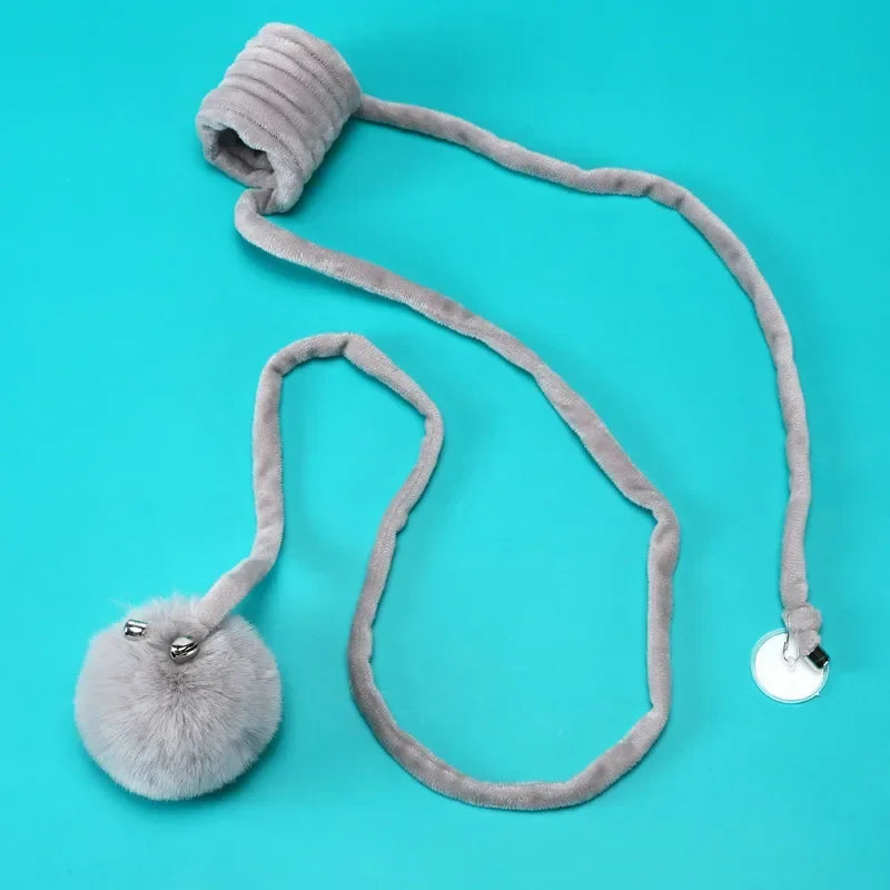 Interactive Cat Stick Toy — Spring Rope & Plush Ball for Play & Training
