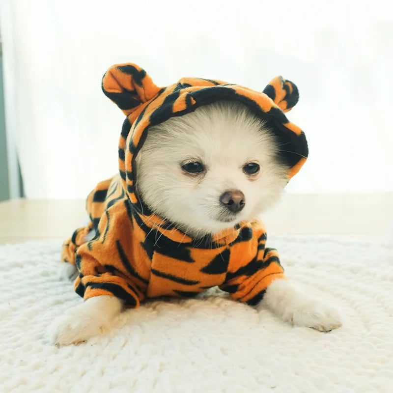 Fleece Animal Hoodie Jumpsuit for Dogs & Cats