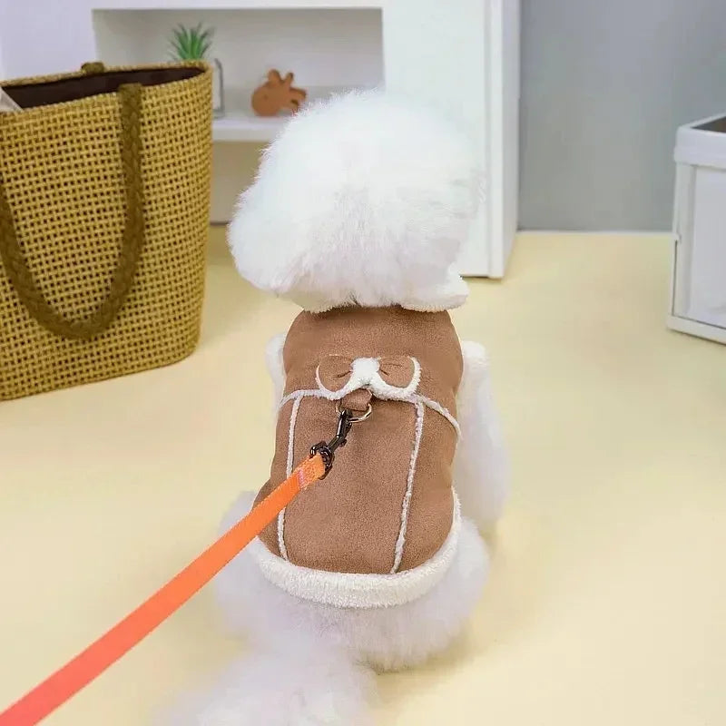 Winter Bow Cotton Jacket for Small Dogs & Cats