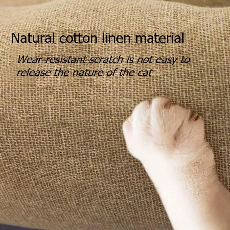 Four-Season Cotton Linen Pet Bed Mat | Scratch-Resistant &amp; Washable for Dogs &amp; Cats