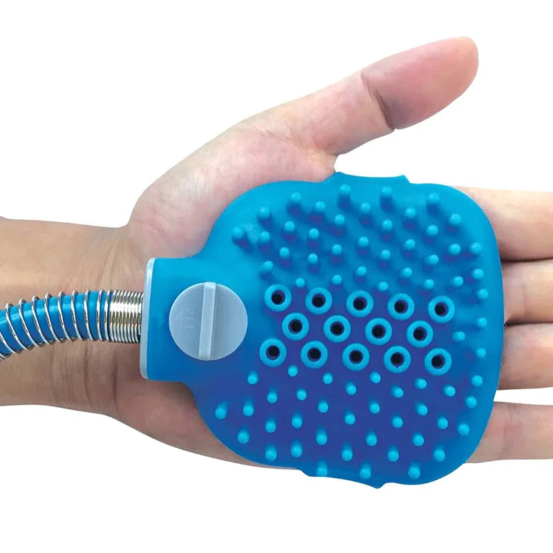 Petdashian Dog Bath Massage Sprayer | Extra Long Hose Grooming Brush