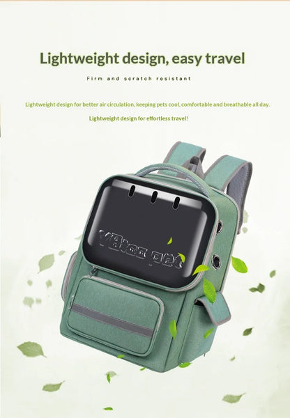 Breathable Pet Backpack Travel Hiking Outdoor Large Capacity Hands Free Adjustable Straps Portable Dog Cat Carrier Dog Car Seat
