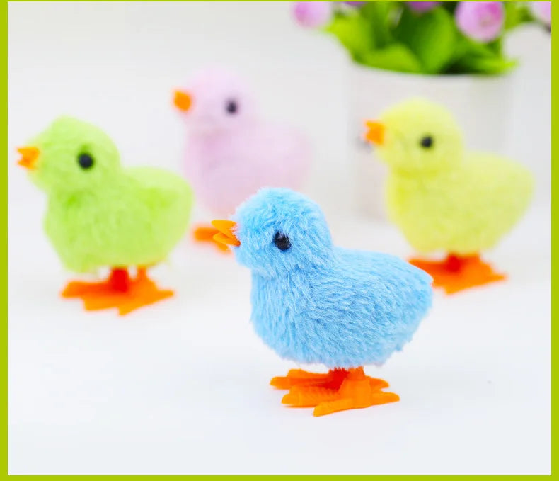 Wind-Up Chick Cat Toy | Hopping Clockwork Chicken Interactive Kitten Toy