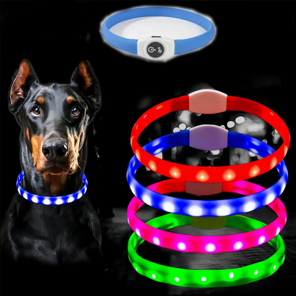 LED Dog Safety Collar | USB Rechargeable, Waterproof & 3 Light Modes