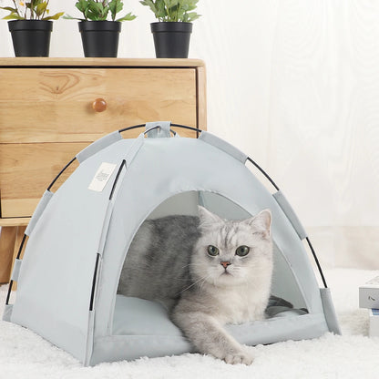 Winter Clamshell Cat Tent Bed | Warm &amp; Breathable Kitten House