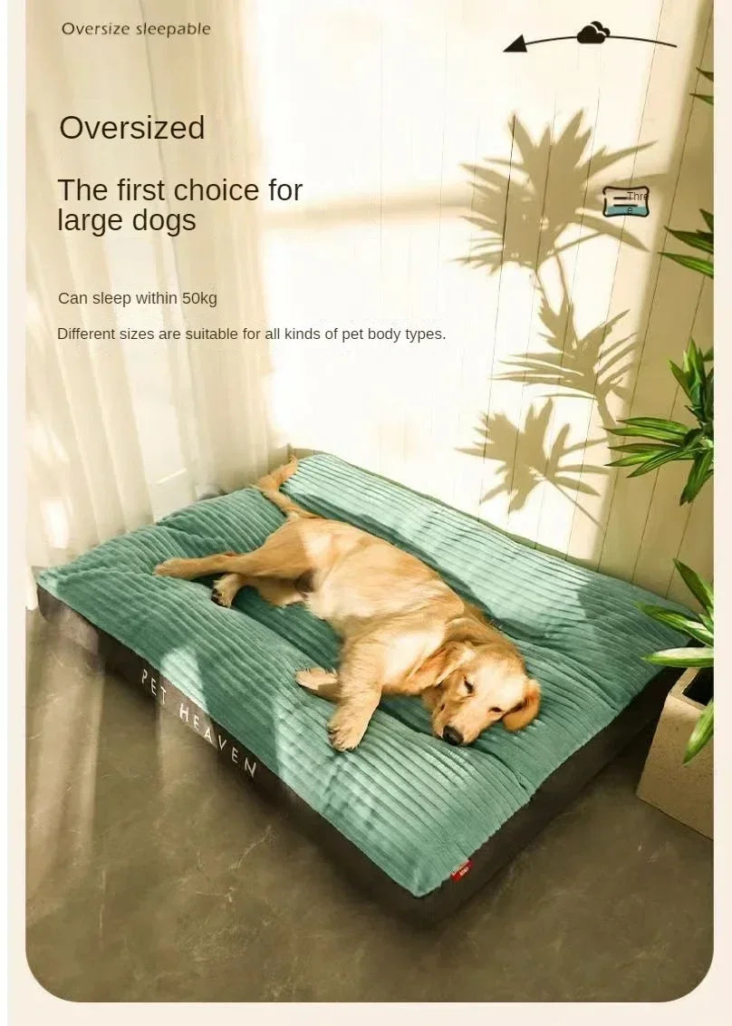 Corduroy Dog Sofa Bed | Plush, Washable & Detachable