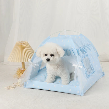 Winter Clamshell Cat Tent Bed | Warm &amp; Breathable Kitten House