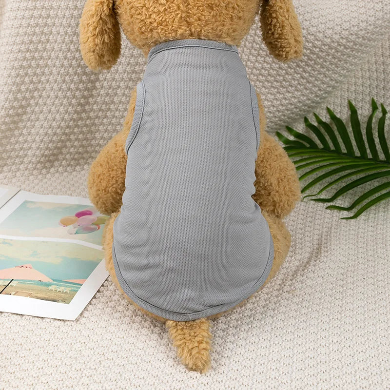 Spring Summer New Dog Clothes Thin Breathable Small Dog Teddy French Bucket Clothes Universal Pet Solid Color Vest Pet Clothes