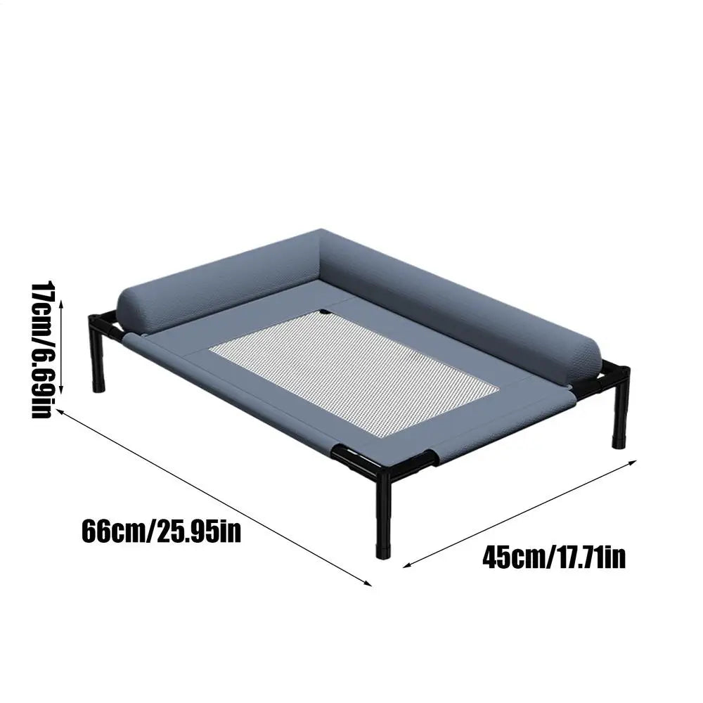 Elevated Cooling Dog Bed with Pillow | Breathable Mesh Cot for Indoor & Outdoor Use