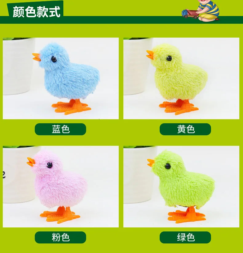 Wind-Up Chick Cat Toy | Hopping Clockwork Chicken Interactive Kitten Toy