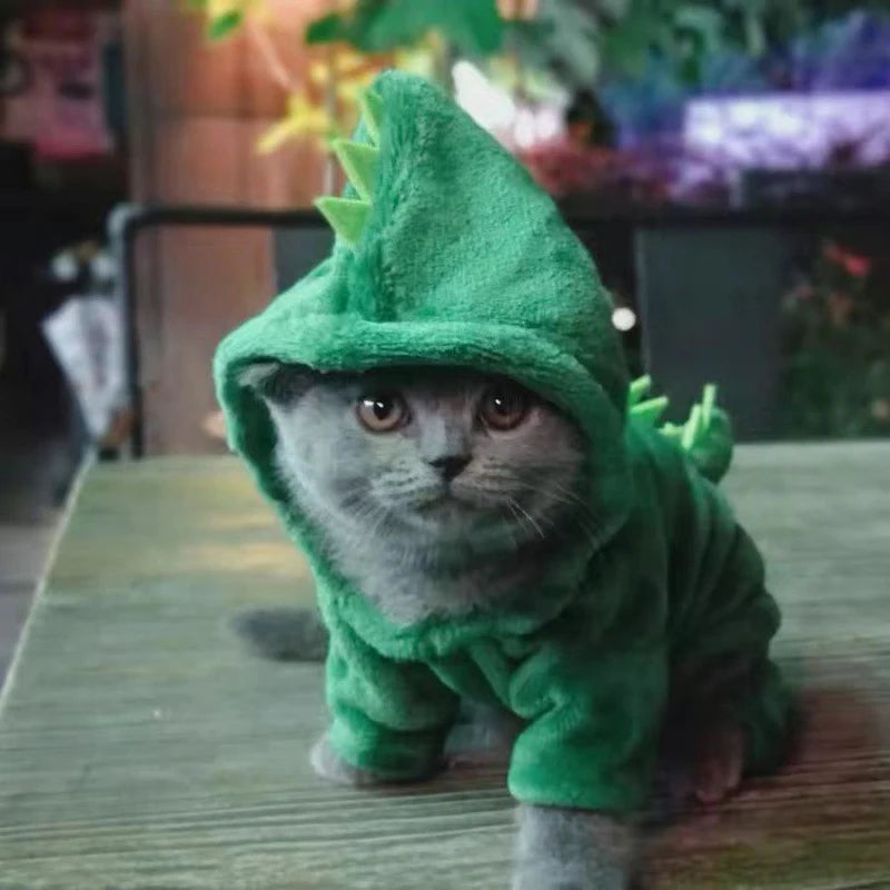 Fleece Animal Hoodie Jumpsuit for Dogs & Cats