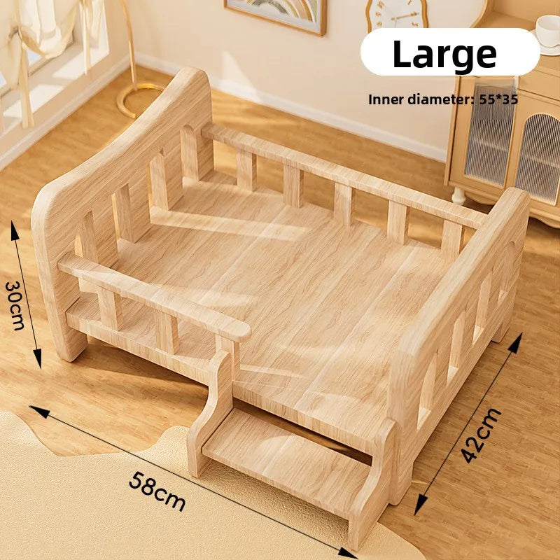 Solid Wood Pet Sofa Bed &amp; Cat Condo | All-Season Dog &amp; Cat Furniture
