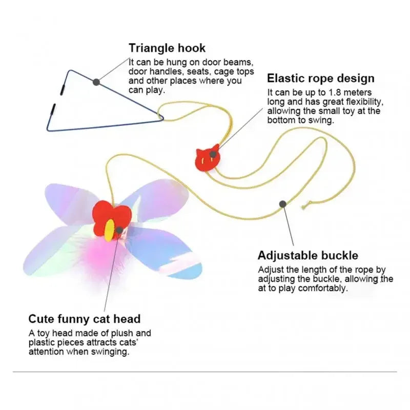 Hanging Door Mouse Cat Toy | Retractable Self-Play Interactive Scratch Rope